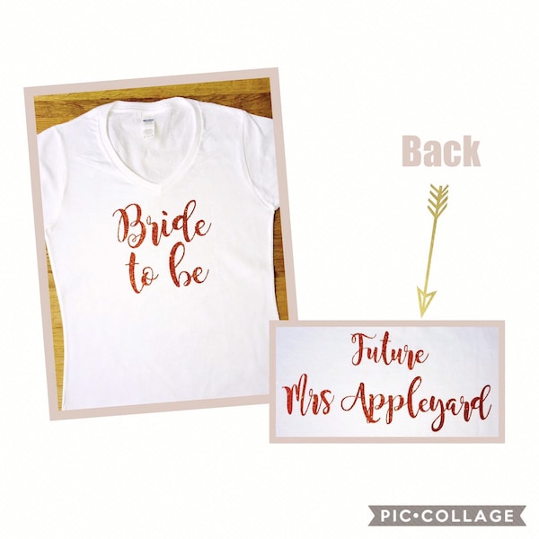 Personalised bride to be tshirt - bride hen party top - future mrs top - future wife - wedding