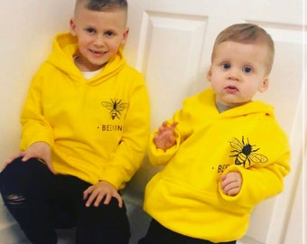 Bee Kind hoodie - be kind - Kids and adults - mental health awareness - bees - kindness - yellow - self aware