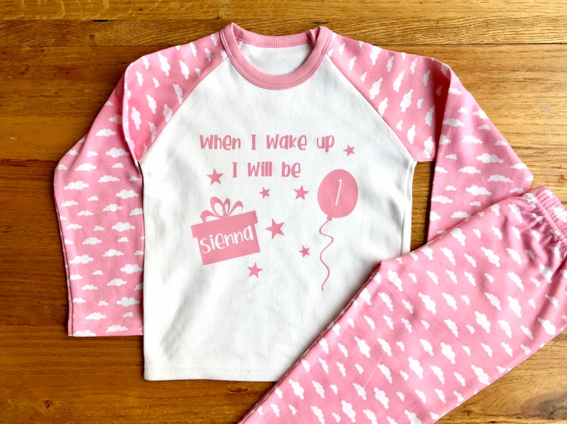 First Birthday Pjs When I Wake up I Will Be 1 Pyjamas Etsy UK