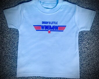 Daddys little wingman vest - long sleeved - blue, Father's Day new baby boy