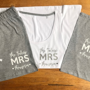 Personalised future bride pyjamas - mrs pjs - bride to be pjs -future Mrs pyjamas - cotton bride pjs - wedding - hen party bridal party