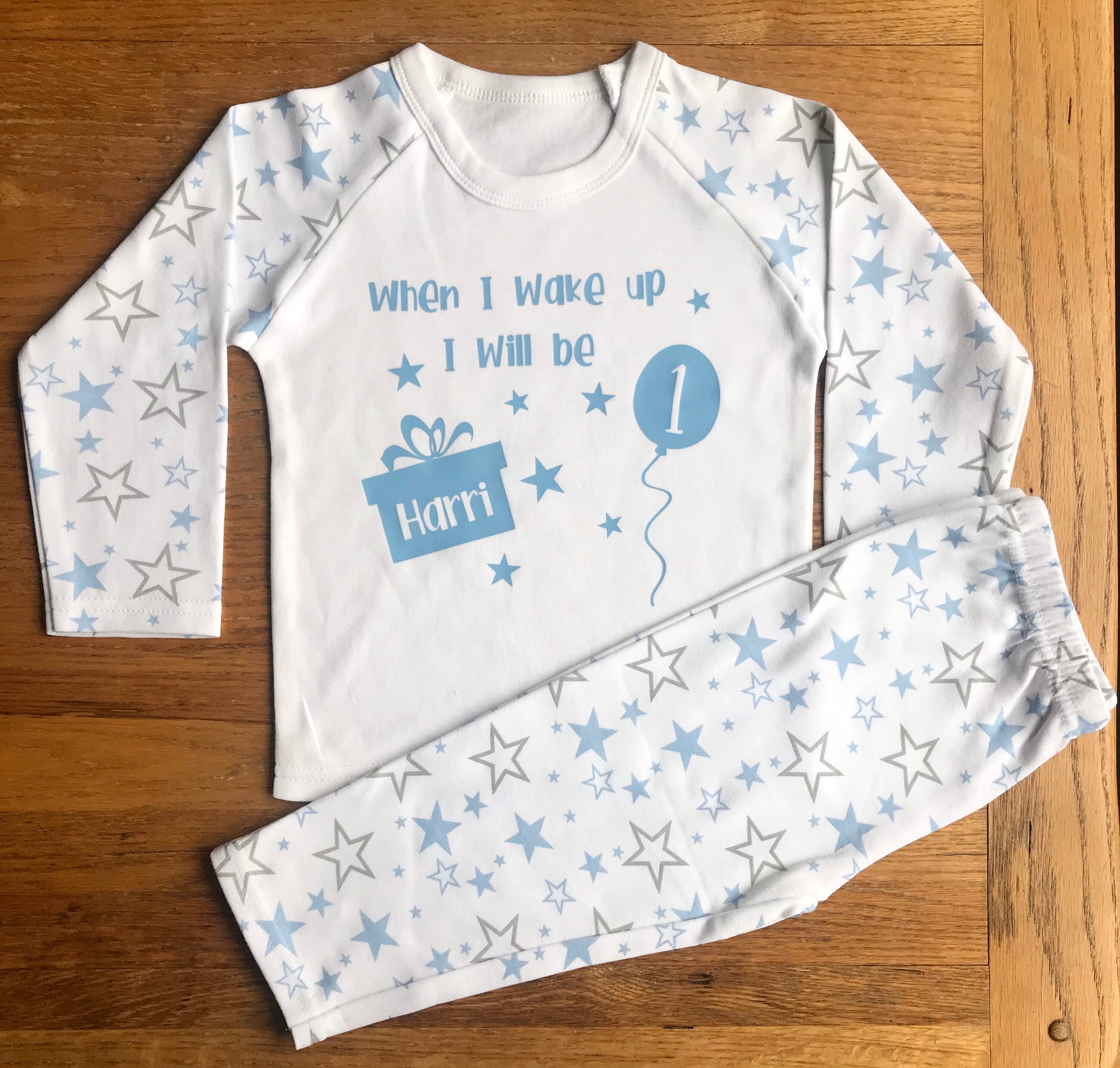First Birthday Pjs When I Wake up I Will Be 1 Pyjamas Etsy UK