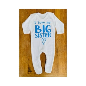 Big sister big brother - new sibling baby grow - new baby gift - little brother - little sister - sibling gift pregnancy announcement