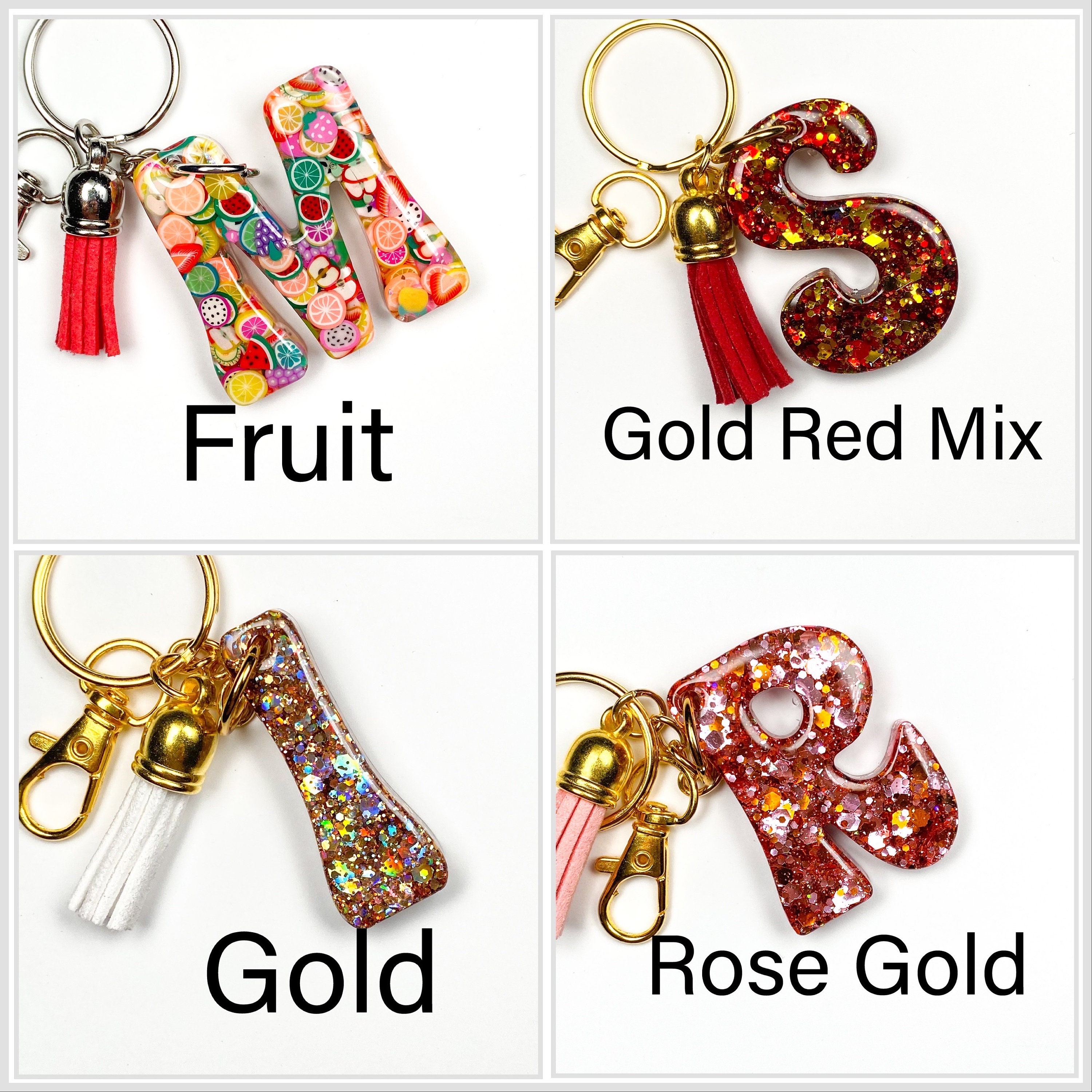 BTS Letter M Resin Keychain Keyring Handmade Glitter Purple Candy Sprinkles