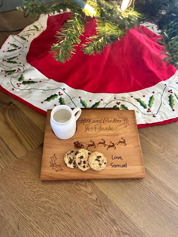 Personalized Santa Cookies Milk Board and Ceramic Mug