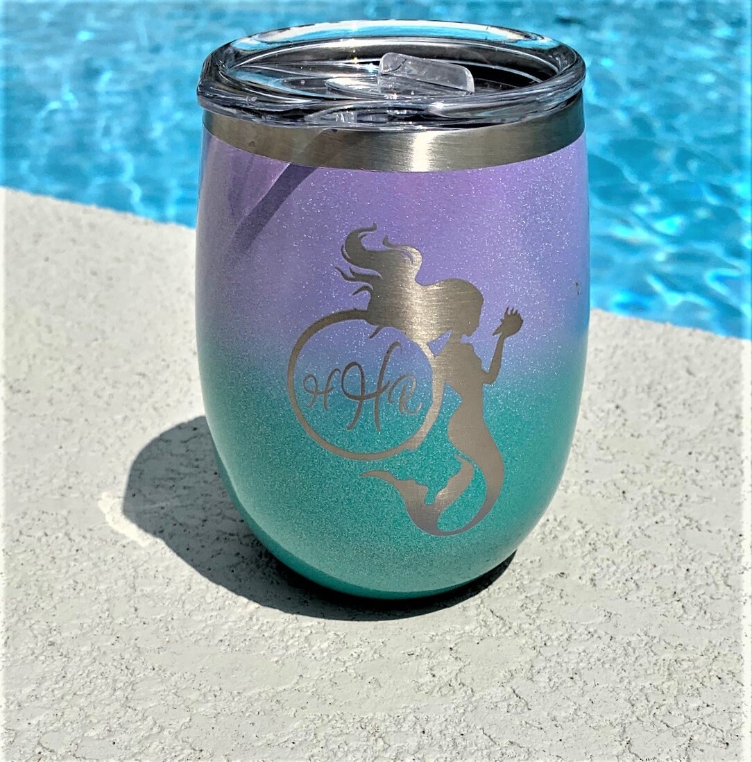 Brumate UnCork'd - FREE Name/Monogram Engraving - Glitter Mermaid
