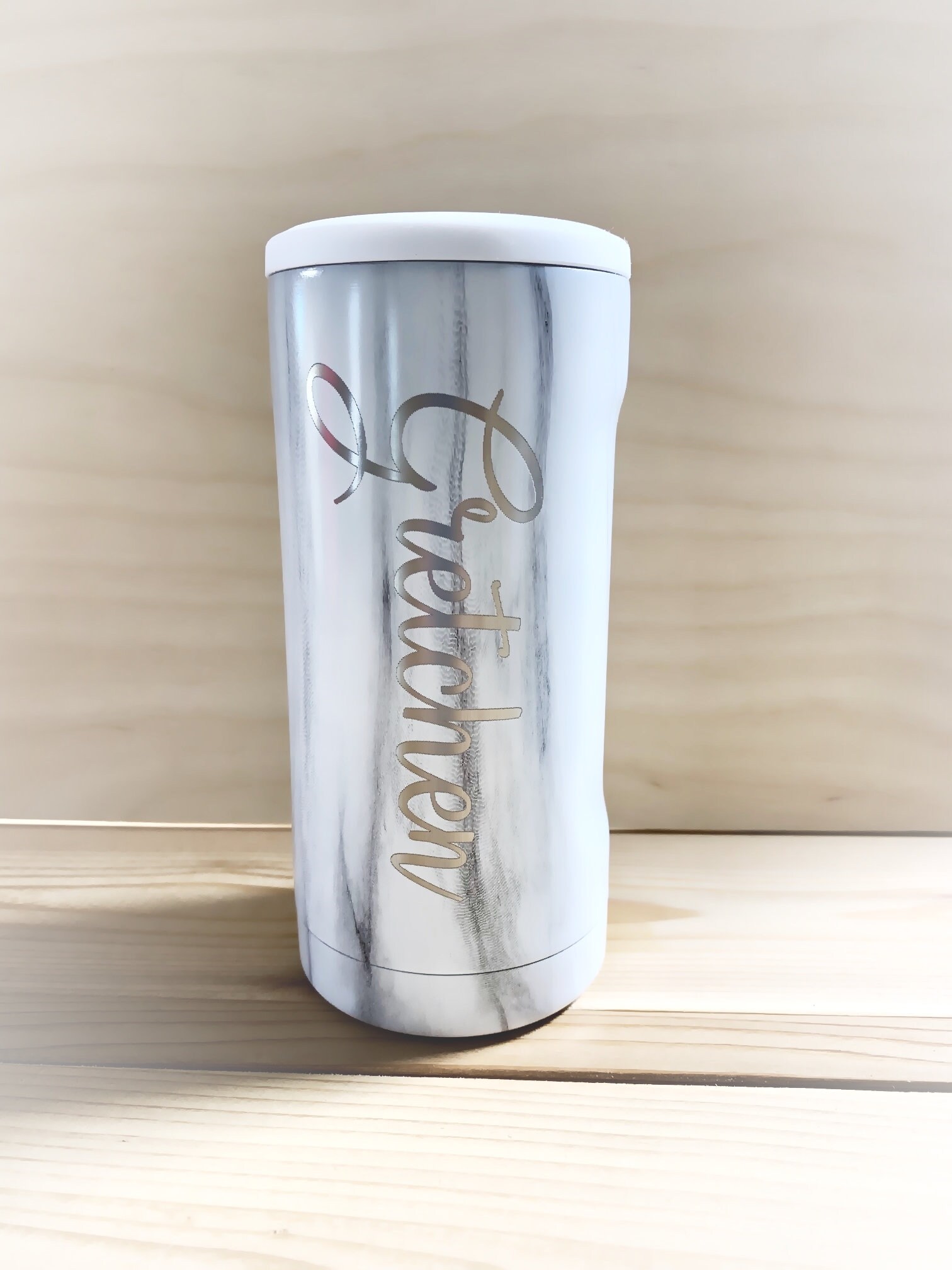 Personalized Tumbler/ENGRAVED BRUMATE SLIM - Carrara/Fast Shipping/We…