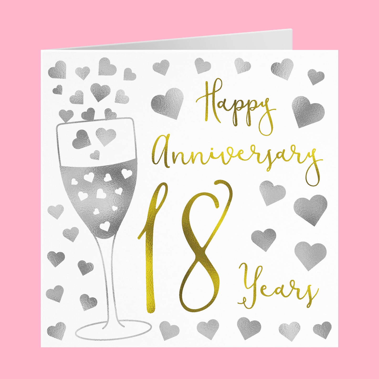 18th Wedding Anniversary Card �Happy Anniversary� Etsy