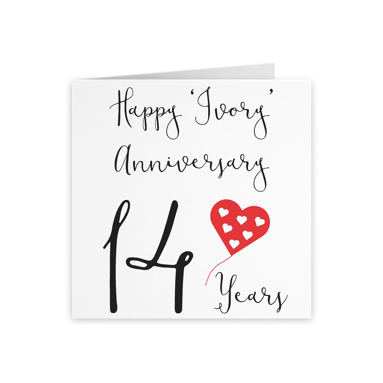 14th Wedding Anniversary Card Happy 'ivory' Etsy UK
