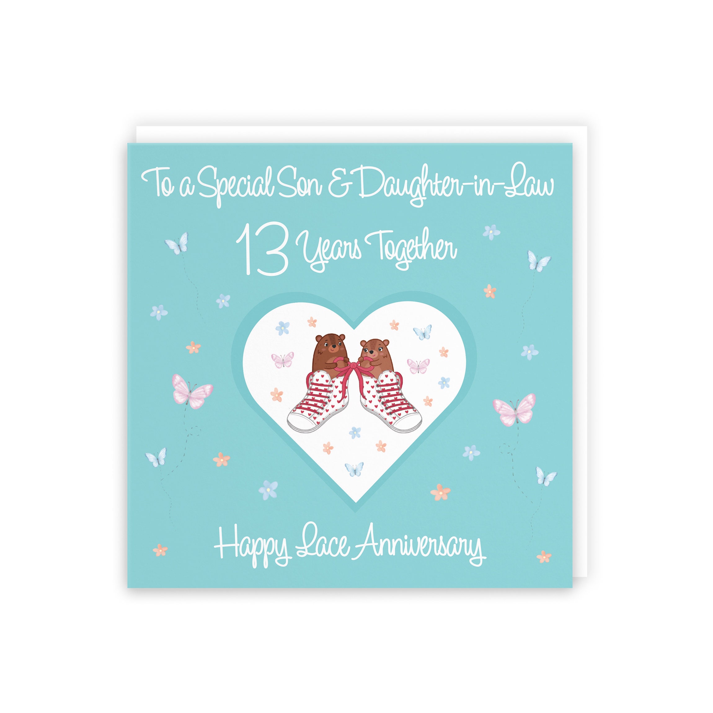 Hunts England Große Jubiläumskarte Zum 3. Hochzeitstag Für Sohn & Schwiegertochter – 21x21 Cm