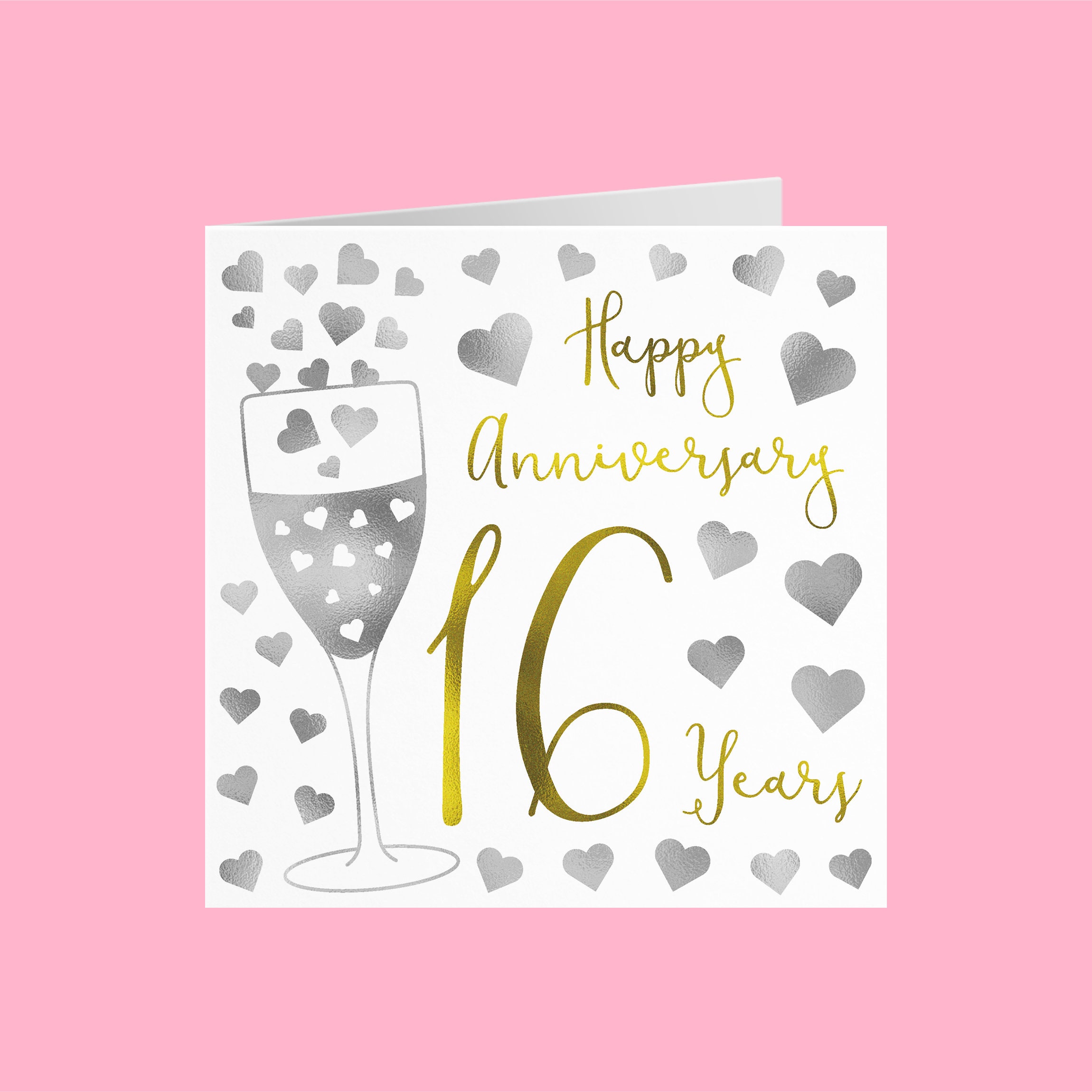 Happy 16 Years Anniversary 16Th Wedding Anniversary Card 'Happy Anniversary' | Etsy Hong Kong