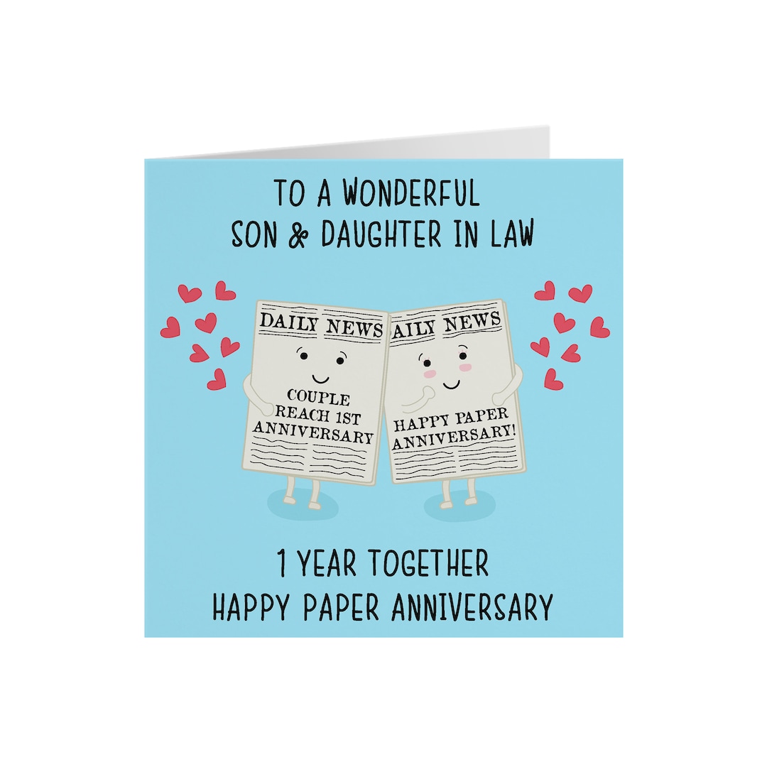 Son and Daughter in Law 1st Anniversary Card to A Wonderful - Etsy UK