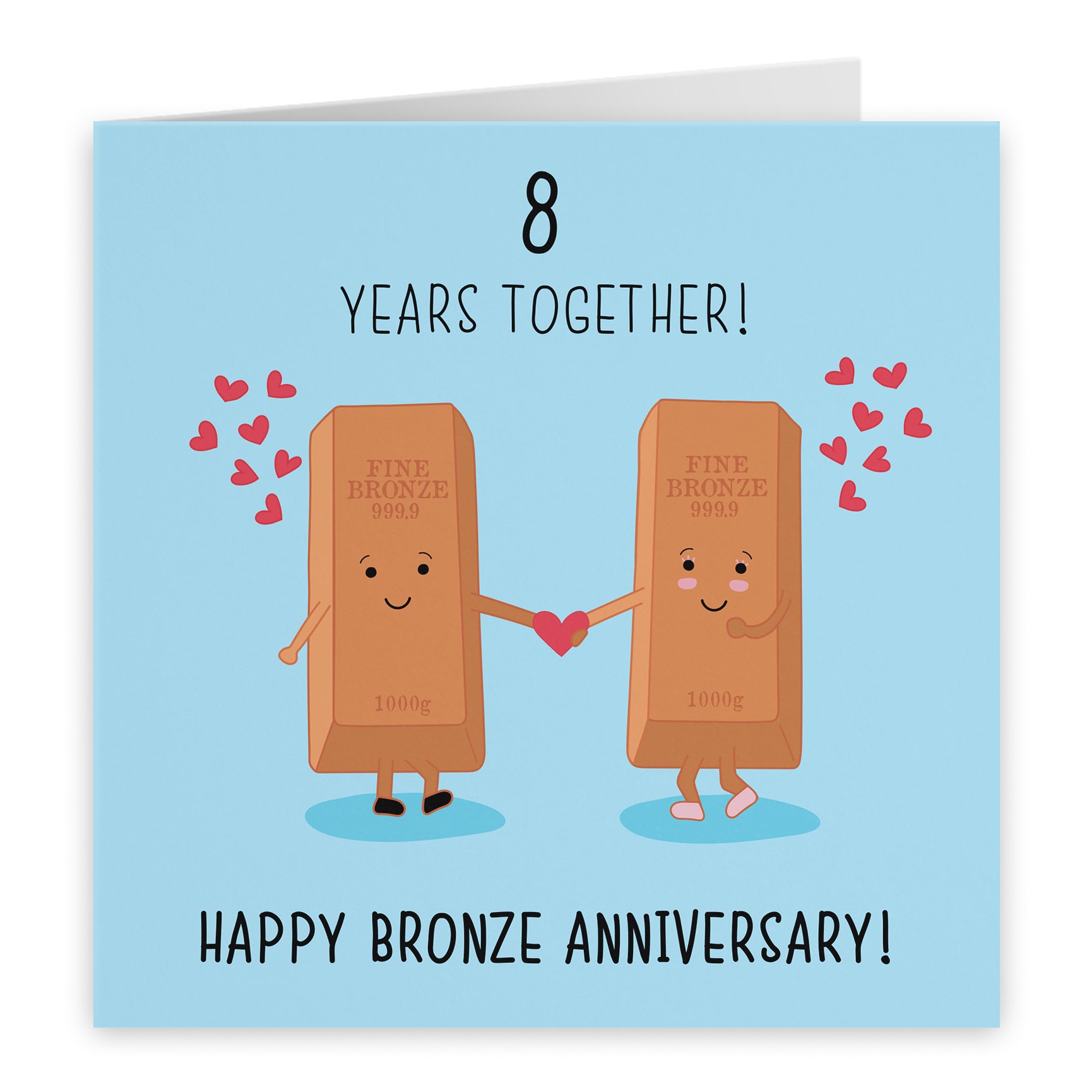 8th Wedding Anniversary Card - Bronze Anniversary - Iconic