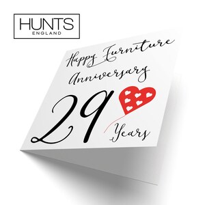 29th Wedding Anniversary Card - Happy Furniture Anniversary - 29 Years ...