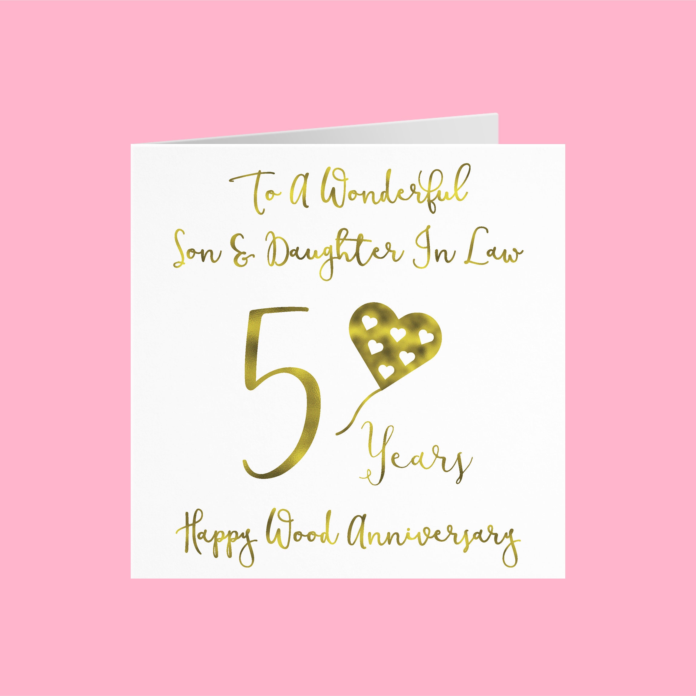 Son And Daughter In Law 5th Anniversary Card To A Etsy