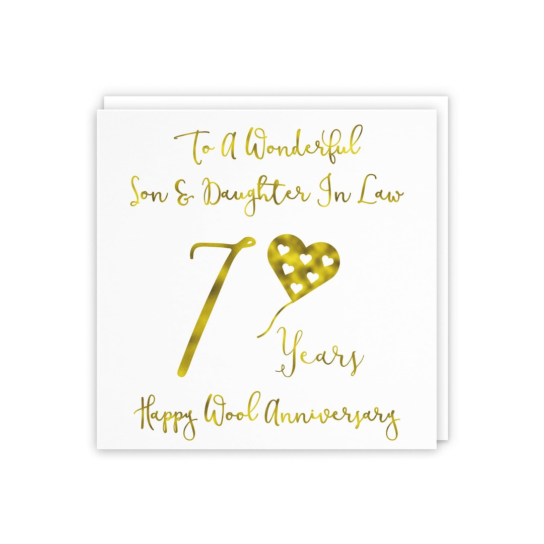 Son and Daughter in Law 7th Anniversary Card - 'to A Wonderful Son ...