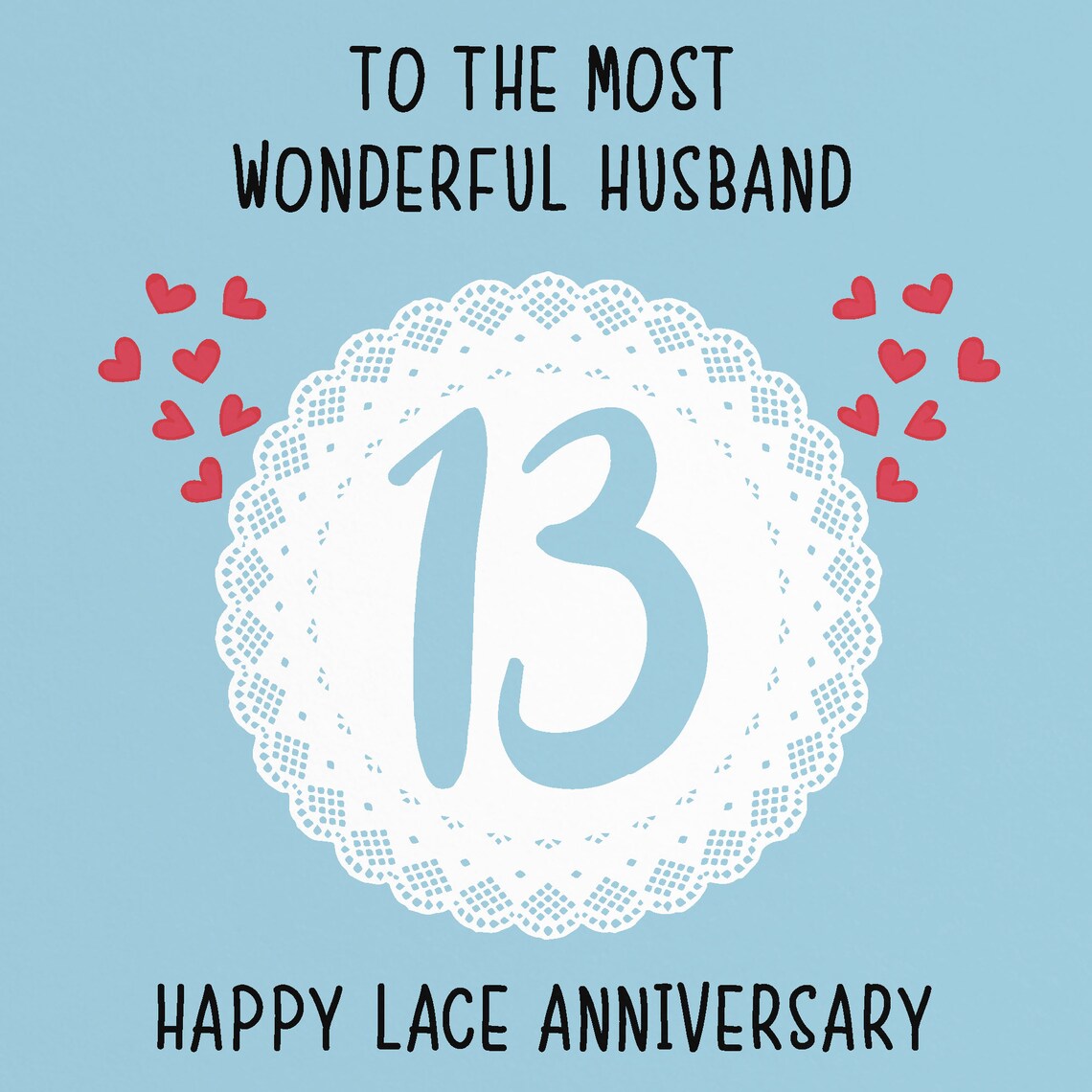 Husband 13th Anniversary Card to the Most Wonderful Husband Etsy UK