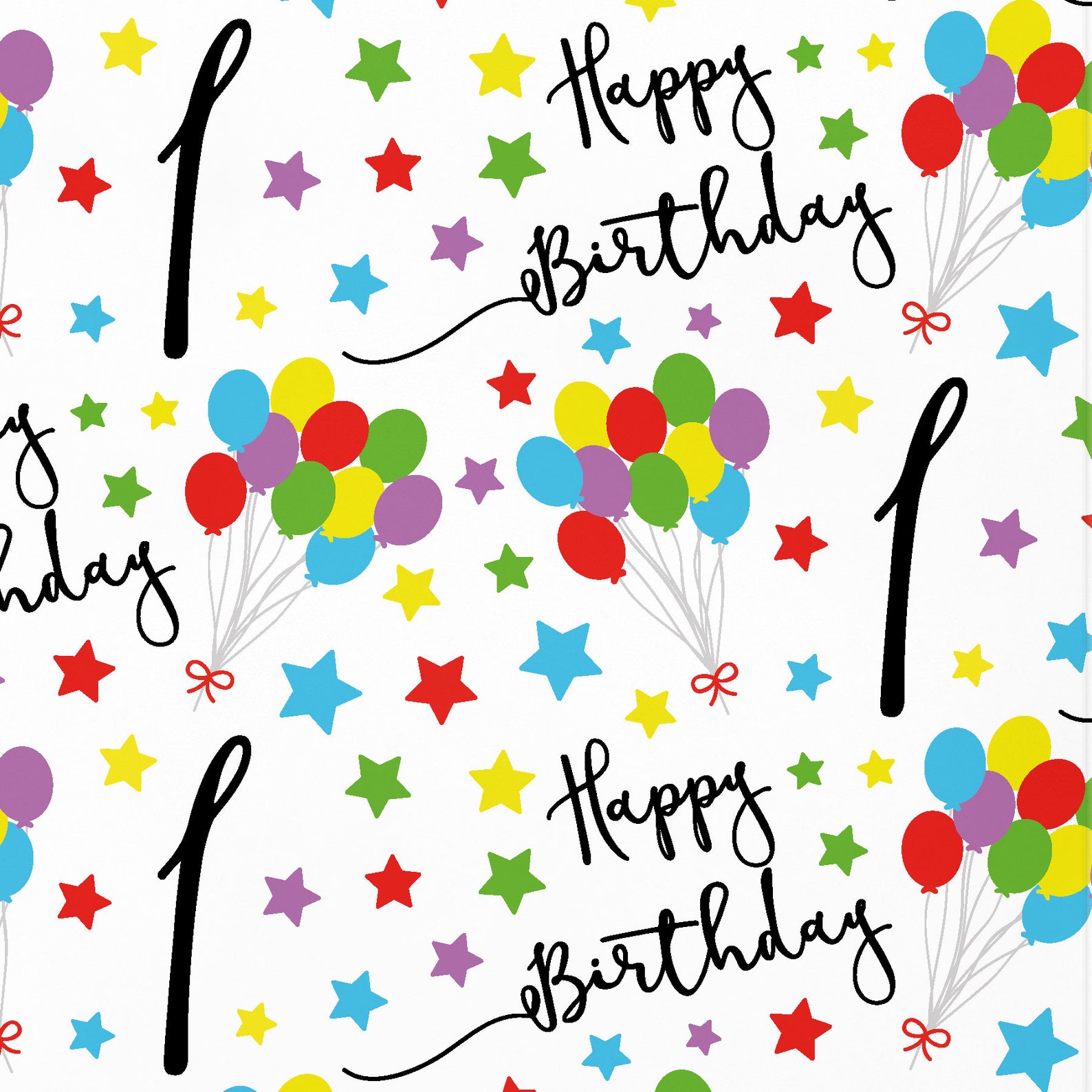 1st Birthday Gift Wrapping Paper & Gift Tags 1 Happy Etsy