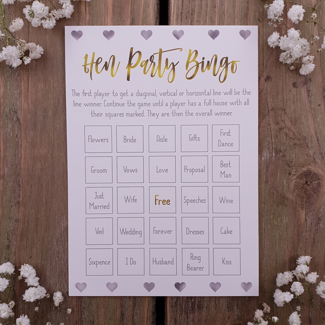 Hen Party Joke Prank Game 'Hen Party Bingo' Etsy