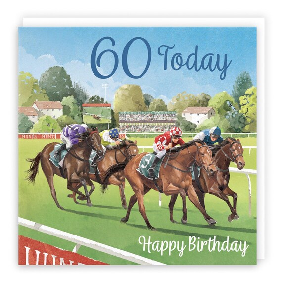 Hunts England - Horse Racing Fun 60th Birthday Card - Milo's
