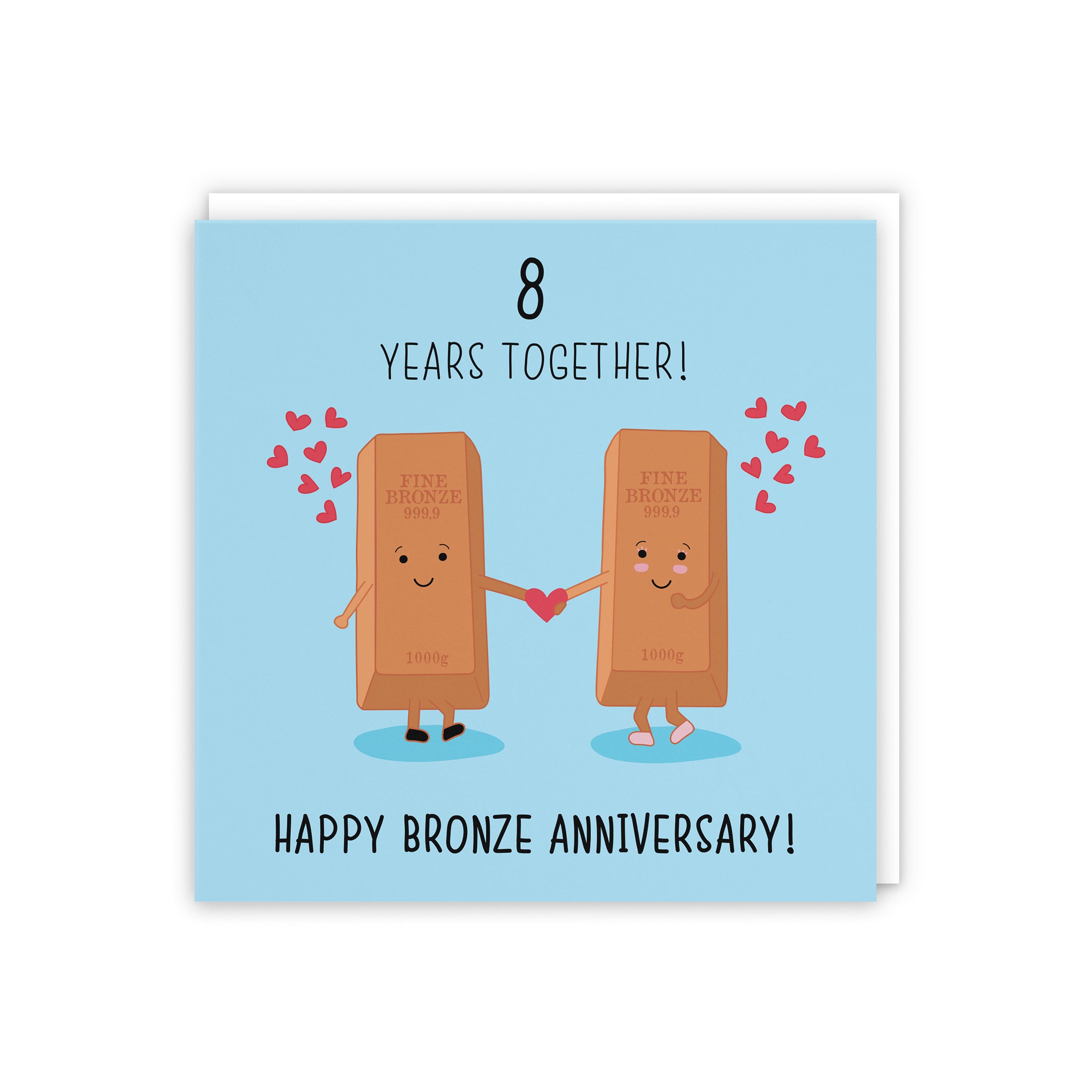 8th Wedding Anniversary Card - Bronze Anniversary - Iconic