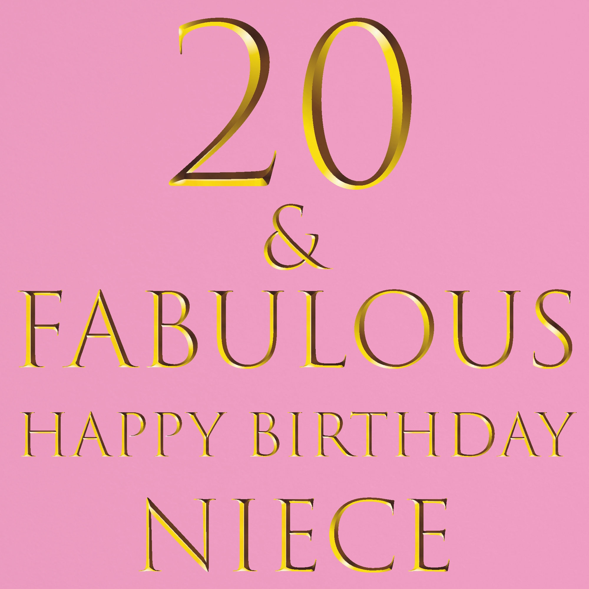 Niece 20th Birthday Card 20 & Fabulous Happy Birthday Etsy