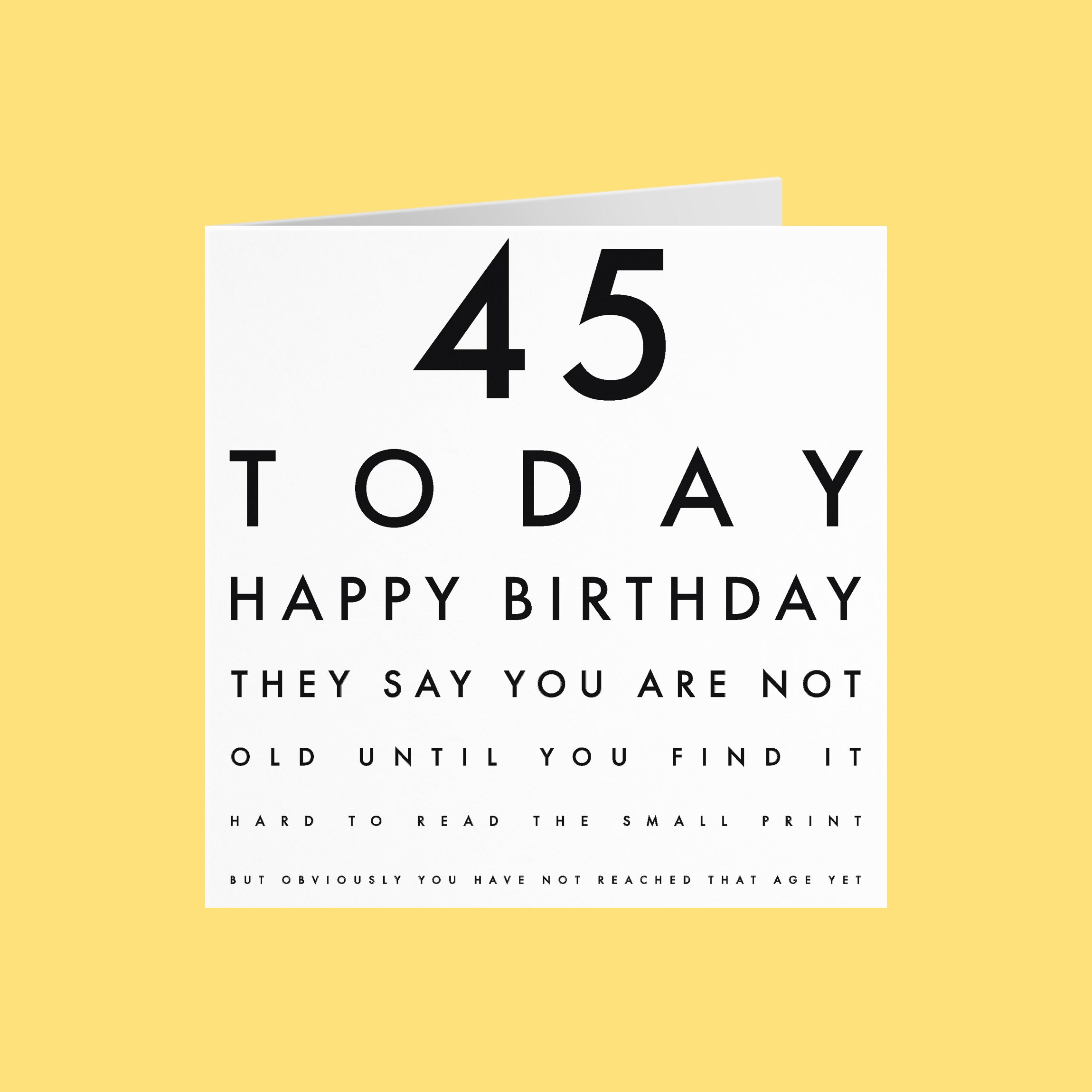 Blague Humoristique Carte De 45e Anniversaire 45 Aujourdhui Etsy France
