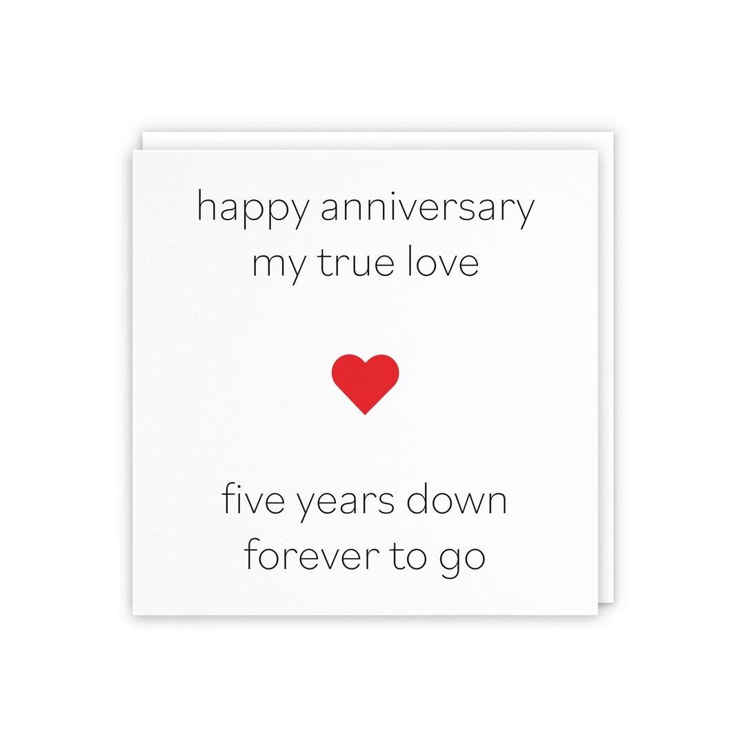 Romantic 5th Wedding Anniversary Card Happy Anniversary My Etsy