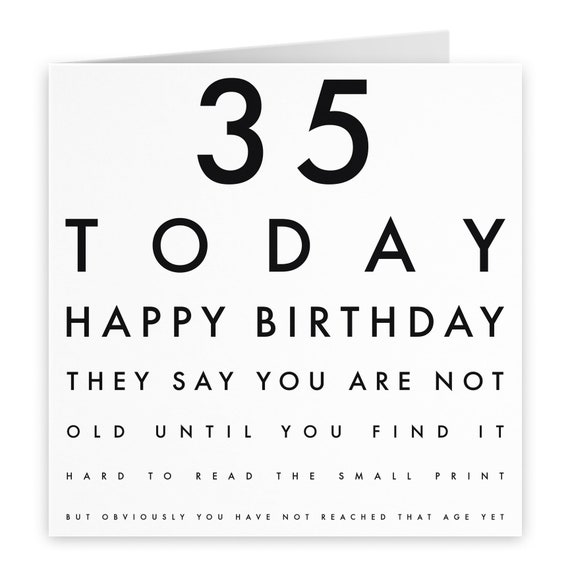 Humorous Joke 35th Birthday Card 35 Today They Say You Are - Etsy Israel