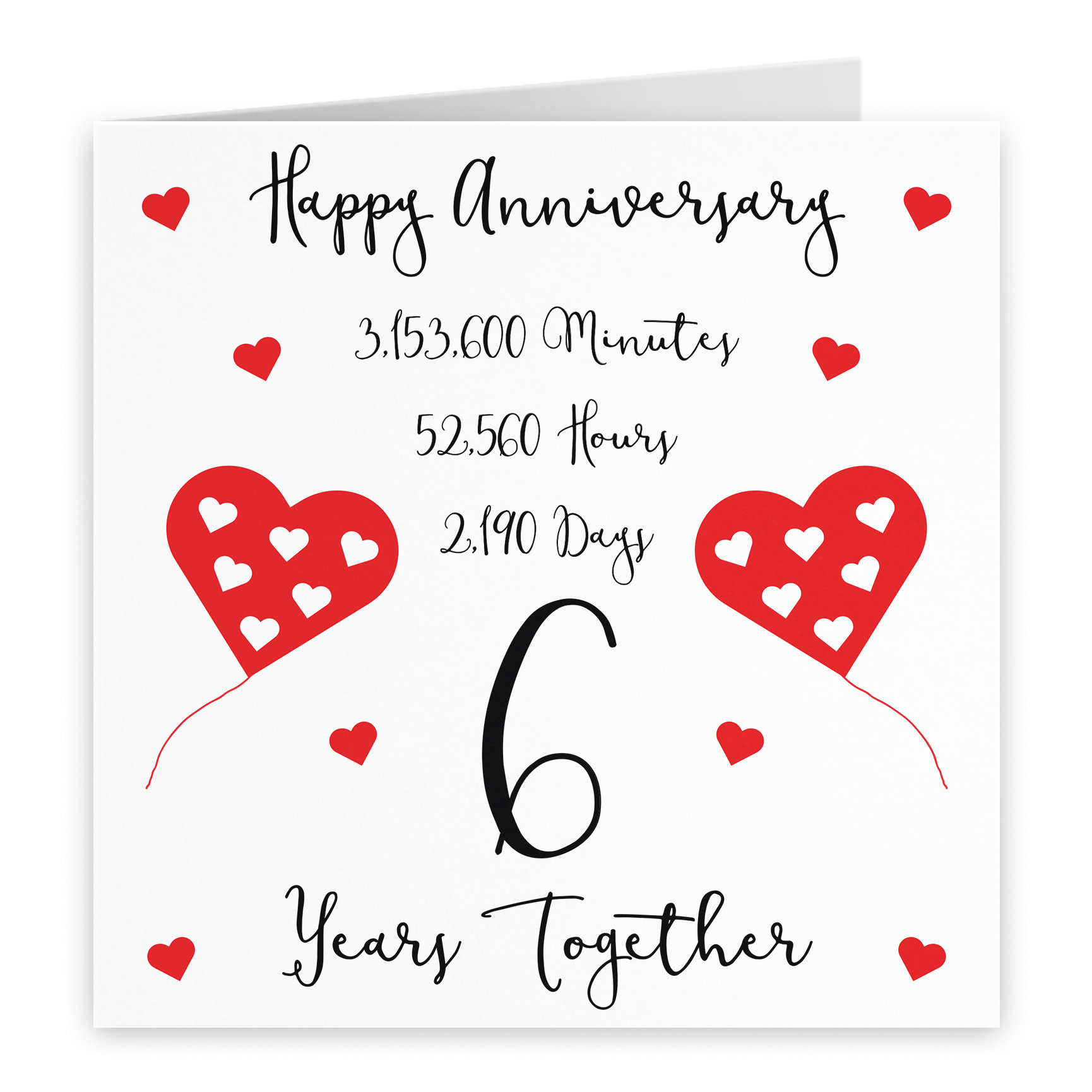 6th Wedding Anniversary Card 6 Years Together Happy Etsy UK