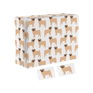 Hunts England - Pug Dog Birthday Fun Wrapping Paper And Gift Tags For Men/Women - Folded Gift Wrap - Iconic Collection