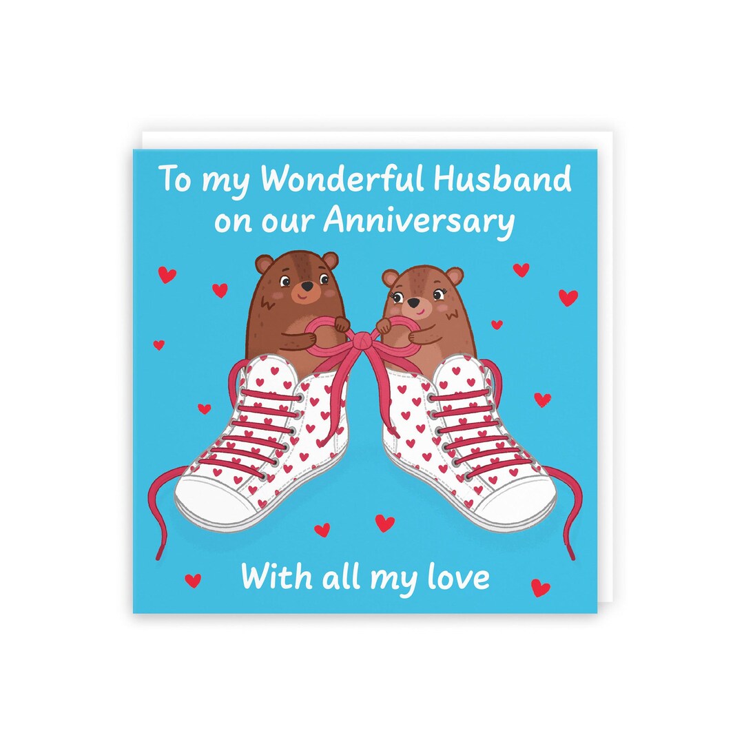 Hunts England - Cute Love Laces Husband Anniversary Card - Fun Bears ...