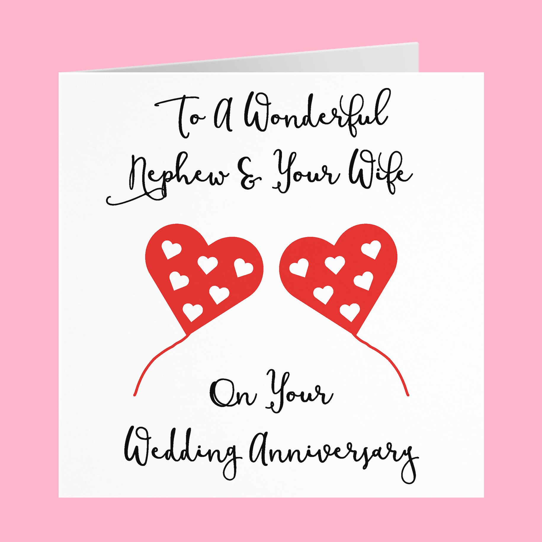 Nephew And Your Wife Anniversary Card To A Wonderful Nephew Etsy