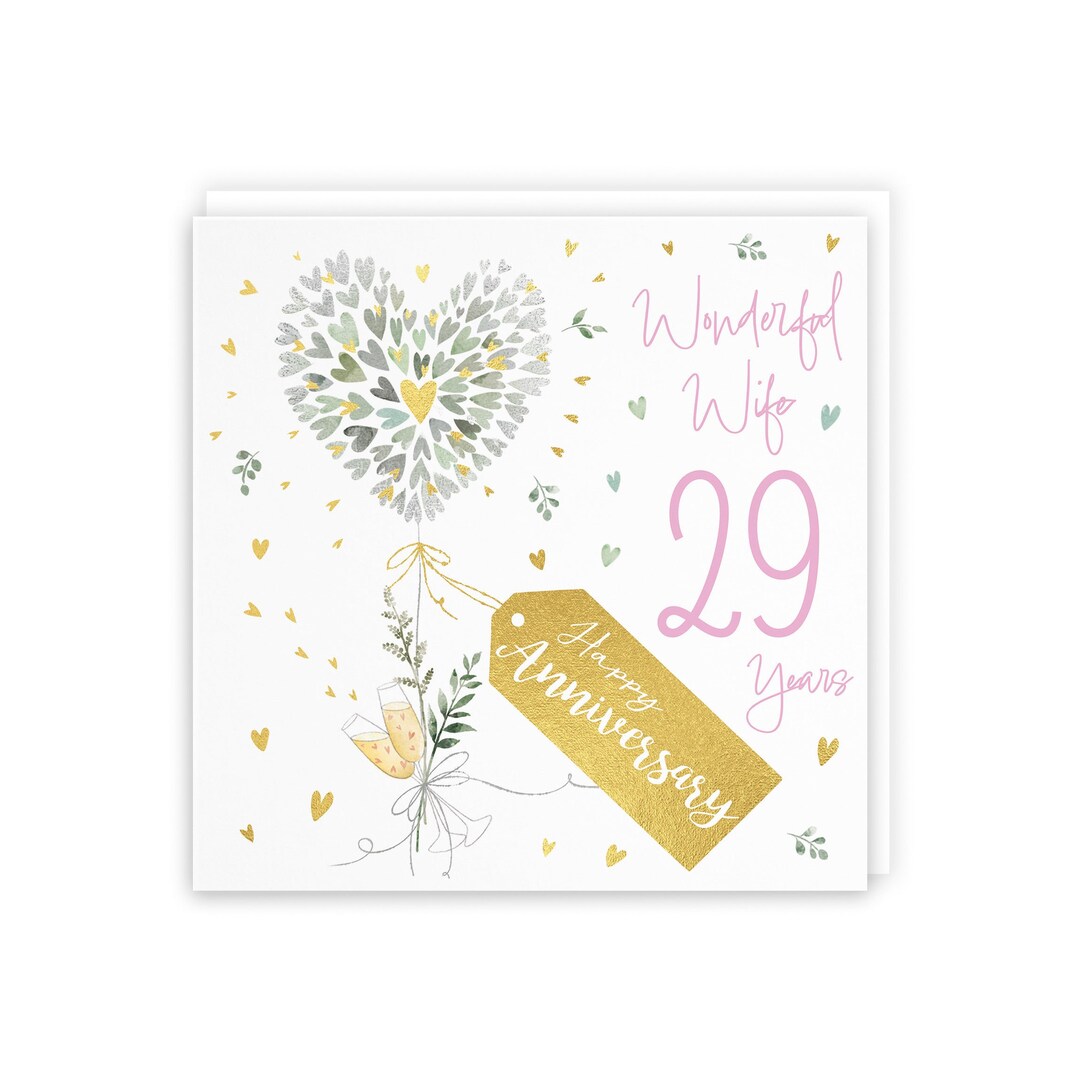 Hunts England Wife 29th Anniversary Card 29 Years Wife Contemporary ...