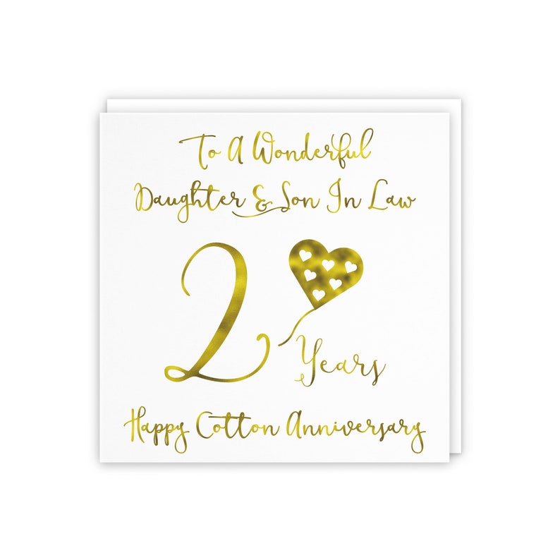 Daughter and Son in Law 2nd Anniversary Card - 'to A Wonderful Daughter ...