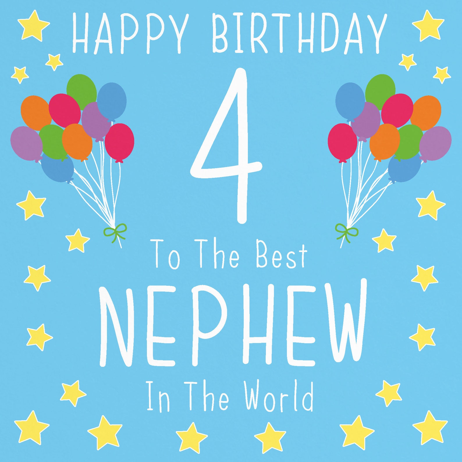 Nephew 4th Birthday Card Happy Birthday 4 To The Best Etsy