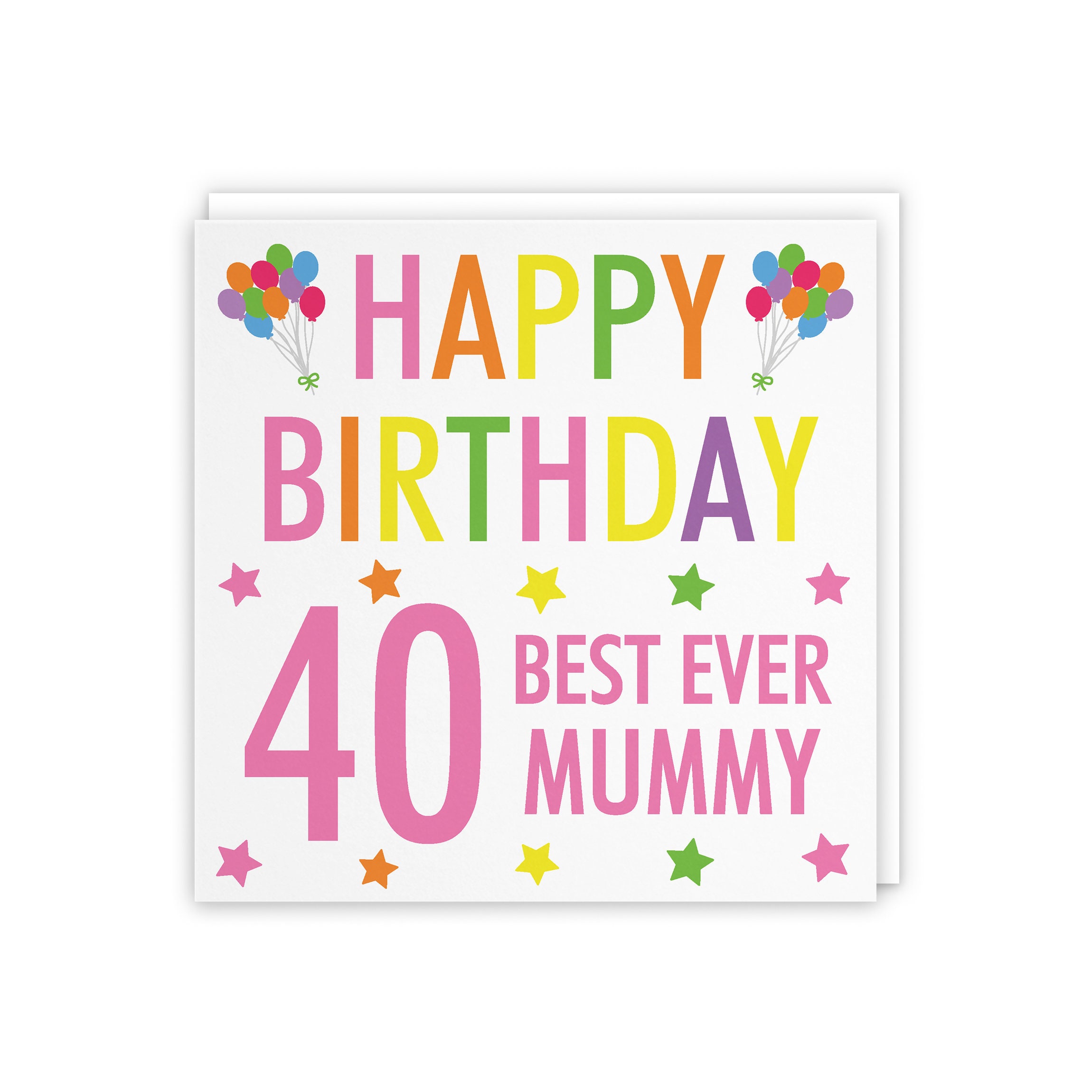 Mummy 40th Birthday Card - 'happy Birthday' - 'best Ever Mummy