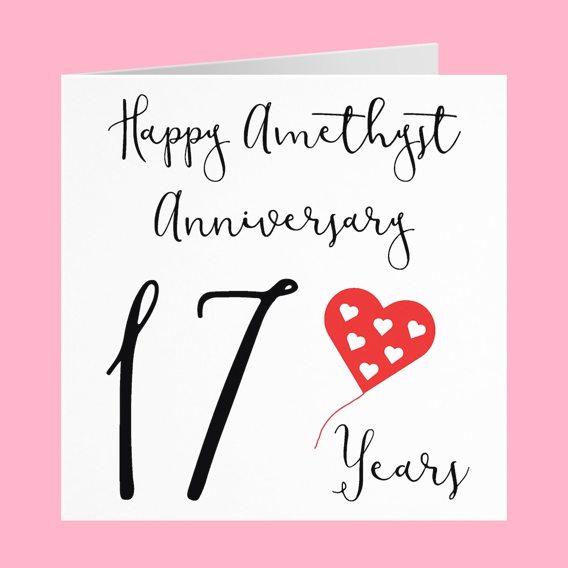 17th Wedding Anniversary Card Happy Amethyst Anniversary Etsy Uk