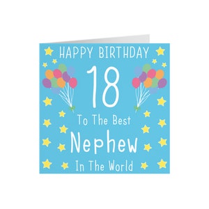 Nephew 18th Birthday Card Happy Birthday 18 to the Best Nephew in the ...