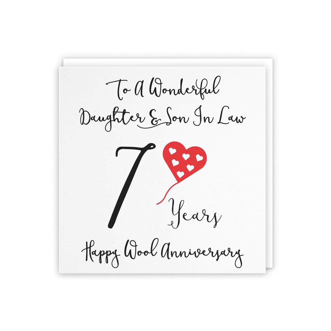 Daughter and Son in Law 7th Anniversary Card - to A Wonderful Daughter ...