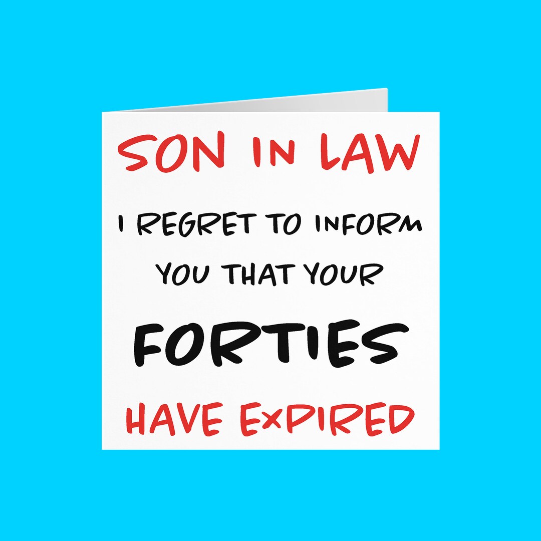 Son in Law 50th Humorous Birthday Card Son in Law I Regret - Etsy Singapore
