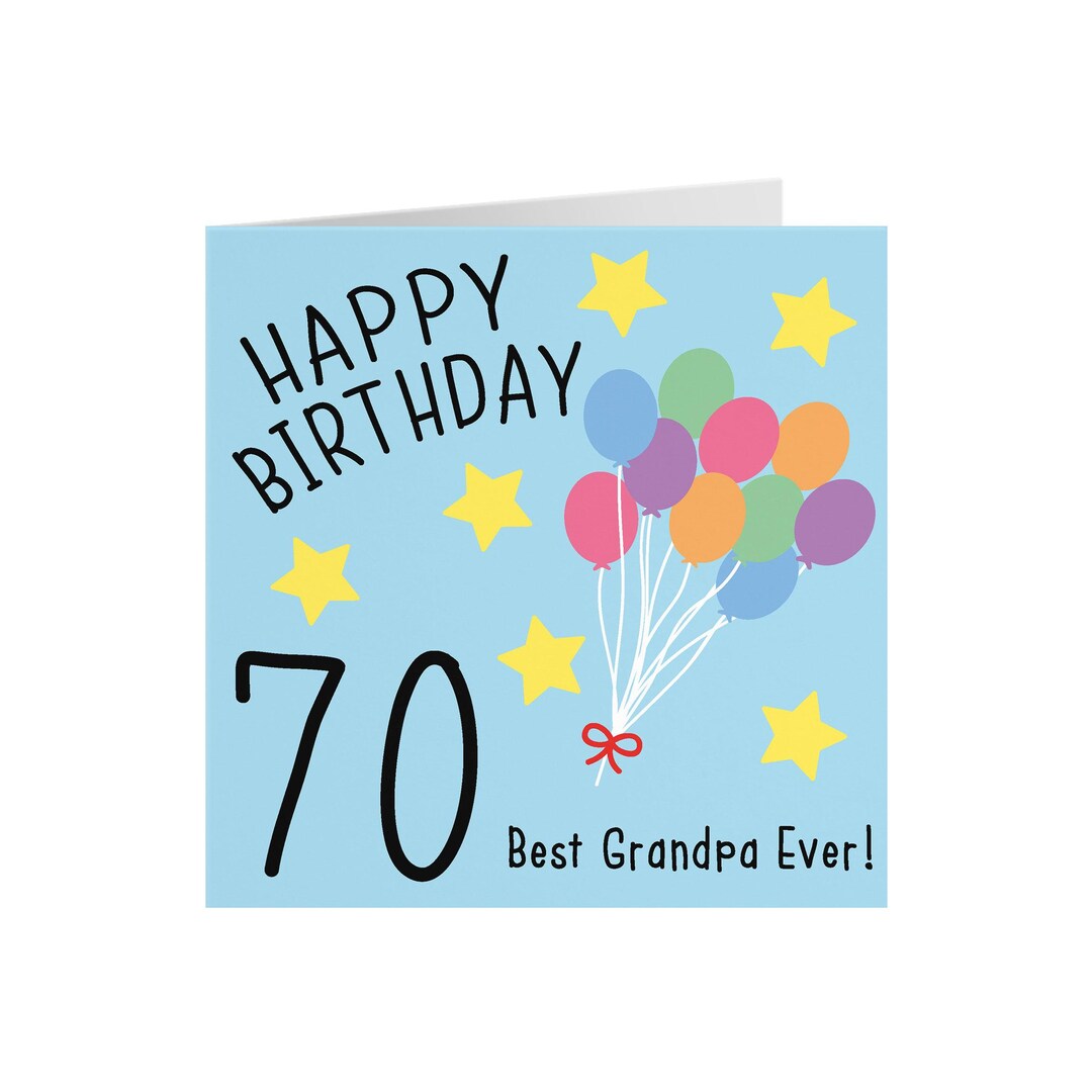 Grandpa 70th Birthday Card - Happy Birthday - 70 Best Grandpa Ever ...