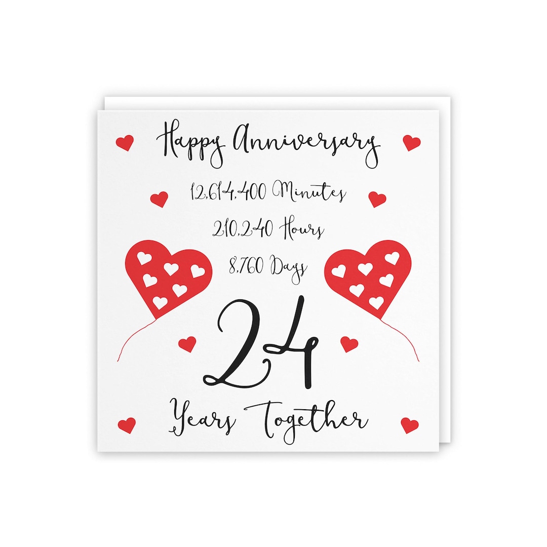 24th Wedding Anniversary Card 24 Years Together Happy Anniversary — free download