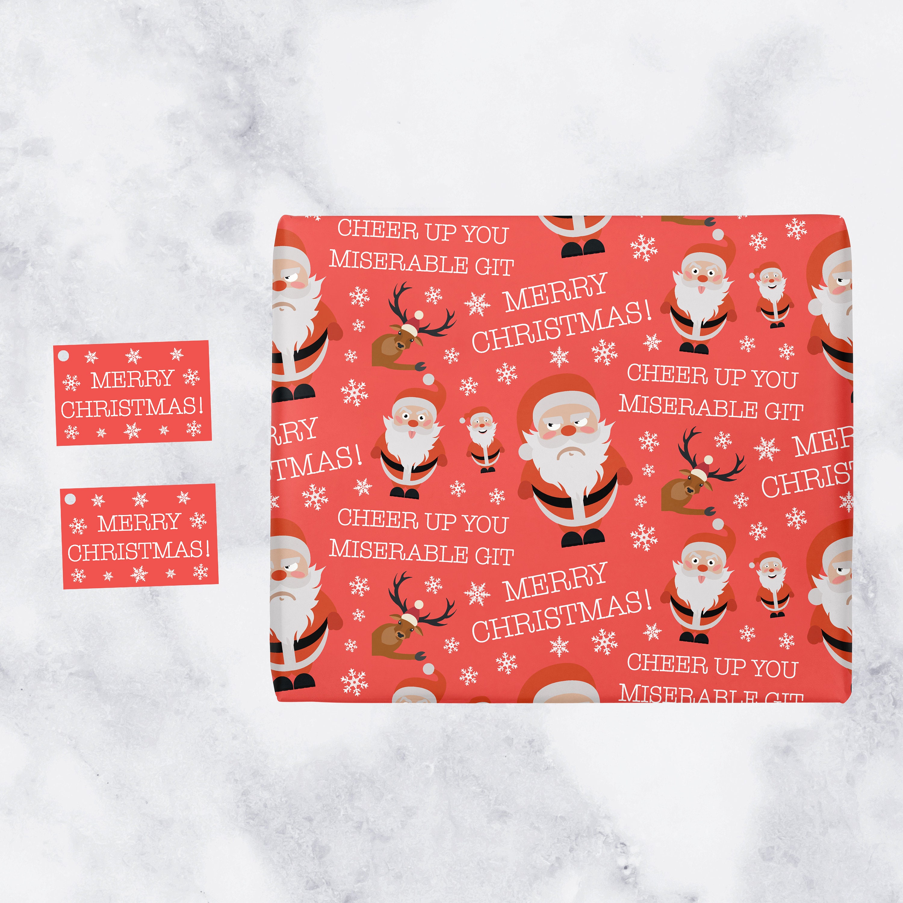 Funny Rude Santa Christmas Wrapping 