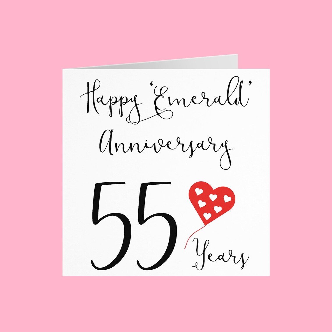55th Wedding Anniversary Card Happy 'Emerald' Etsy