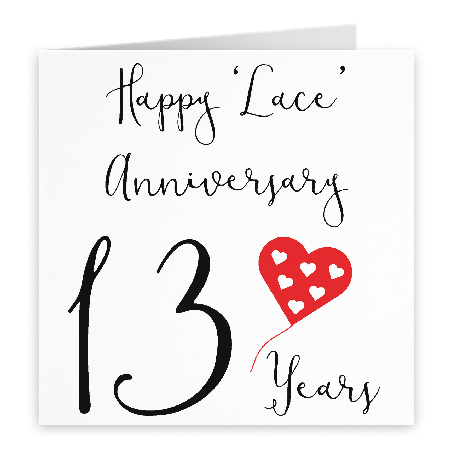 Buy 13th Wedding Anniversary Card Happy lace Anniversary 13 Years Red Heart Collection Choose Standard or Large Online in India Etsy