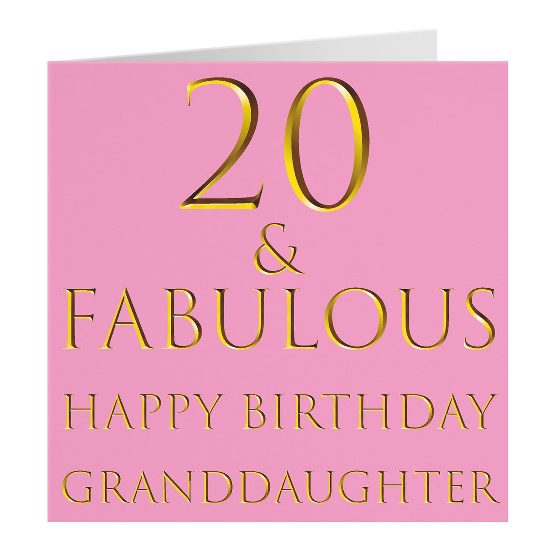Granddaughter 20th Birthday Card - 20 & Fabulous - Happy Birthday