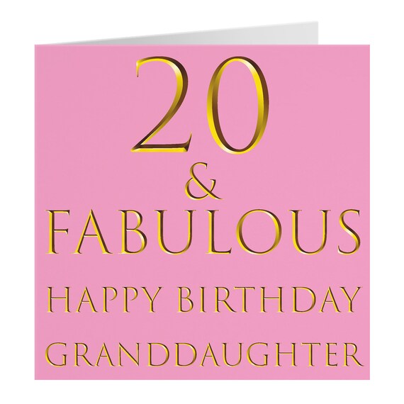 Granddaughter 20th Birthday Card 20 Fabulous Happy Etsy