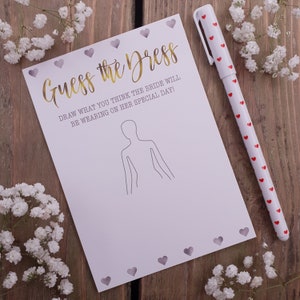 Hen Party Games Accessories Quiz - 'Guess The Dress' - 1 Pack of 8 Cards - The Milano Collection