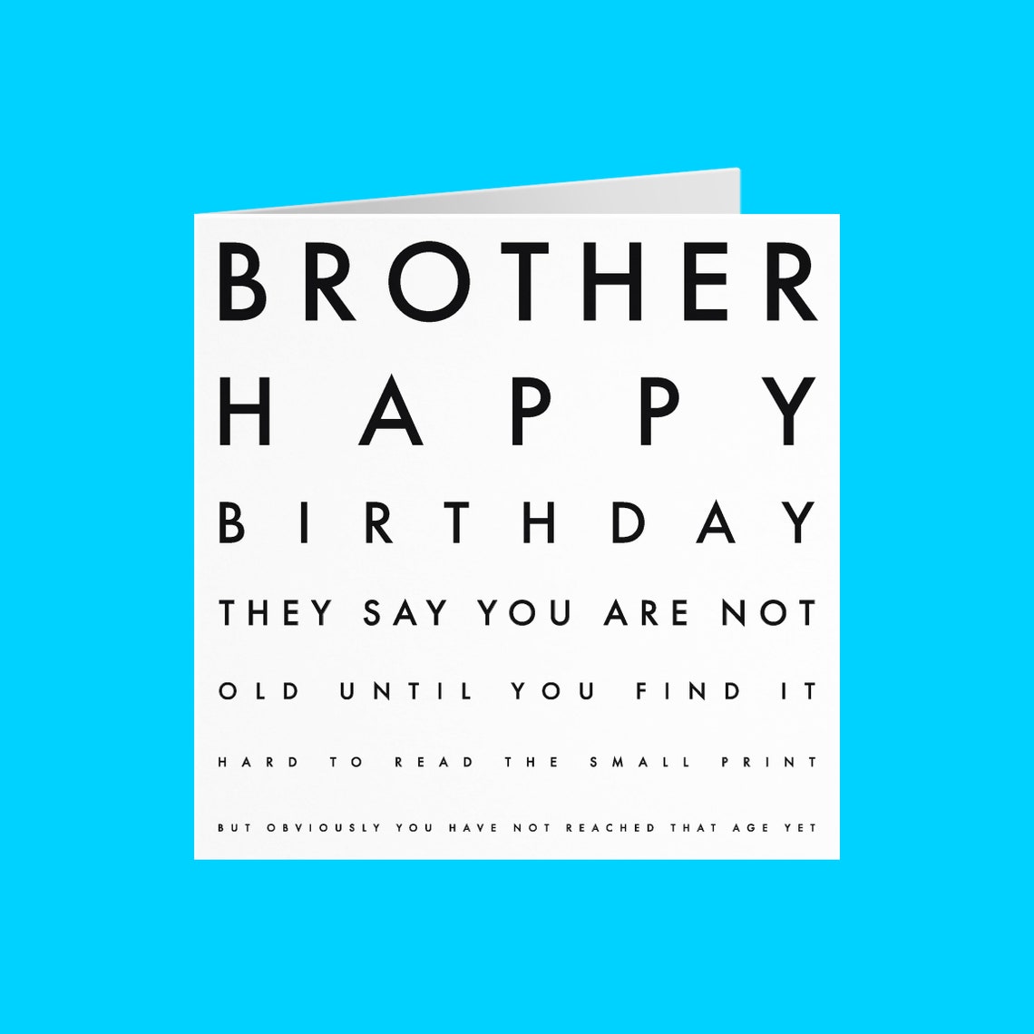 Brother Humorous Joke Birthday Card Brother Happy Birthday Etsy